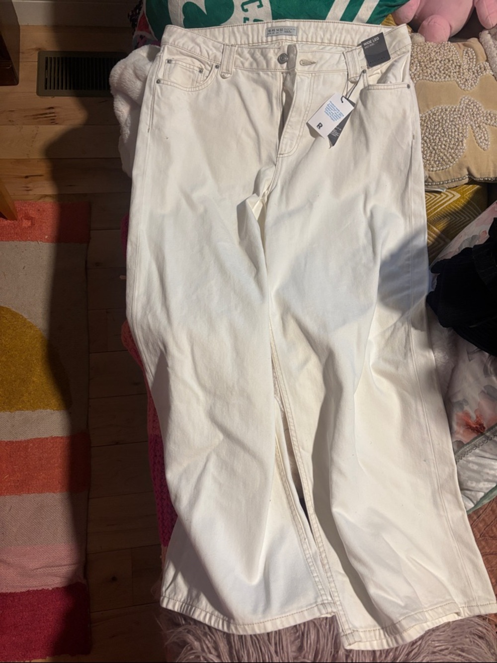 Primark White Wide Leg Flare Jeans